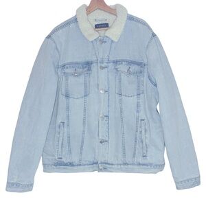 PAC Sun Men”s XL Denim Jacket With Faux she Skin Lining.